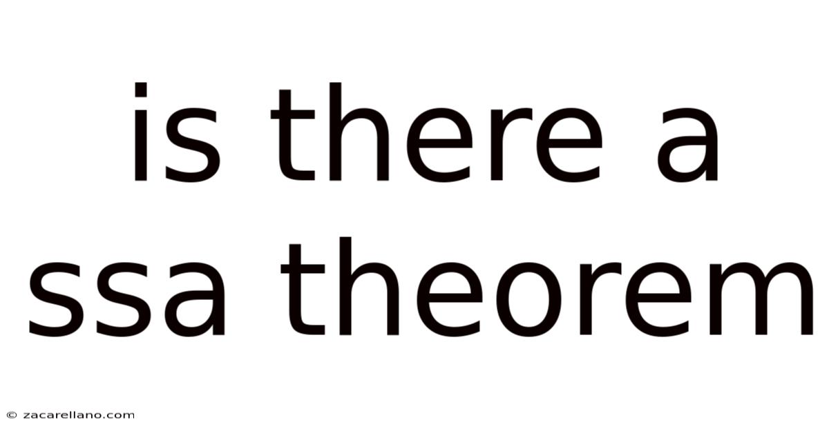 Is There A Ssa Theorem