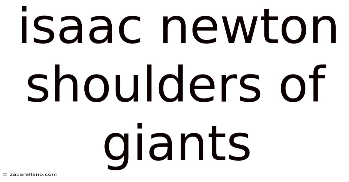 Isaac Newton Shoulders Of Giants