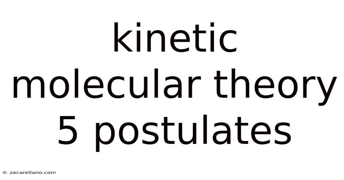 Kinetic Molecular Theory 5 Postulates