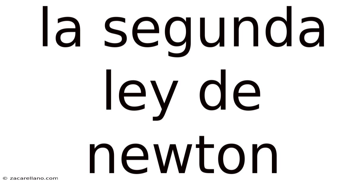 La Segunda Ley De Newton
