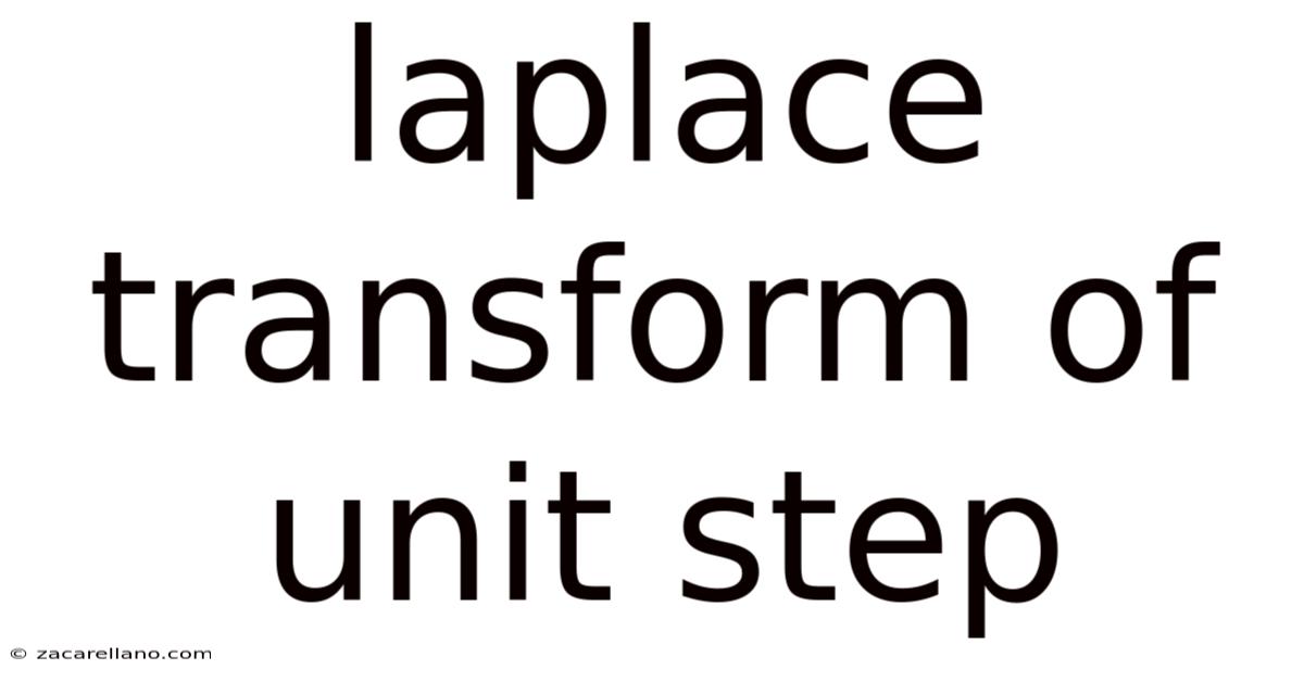 Laplace Transform Of Unit Step