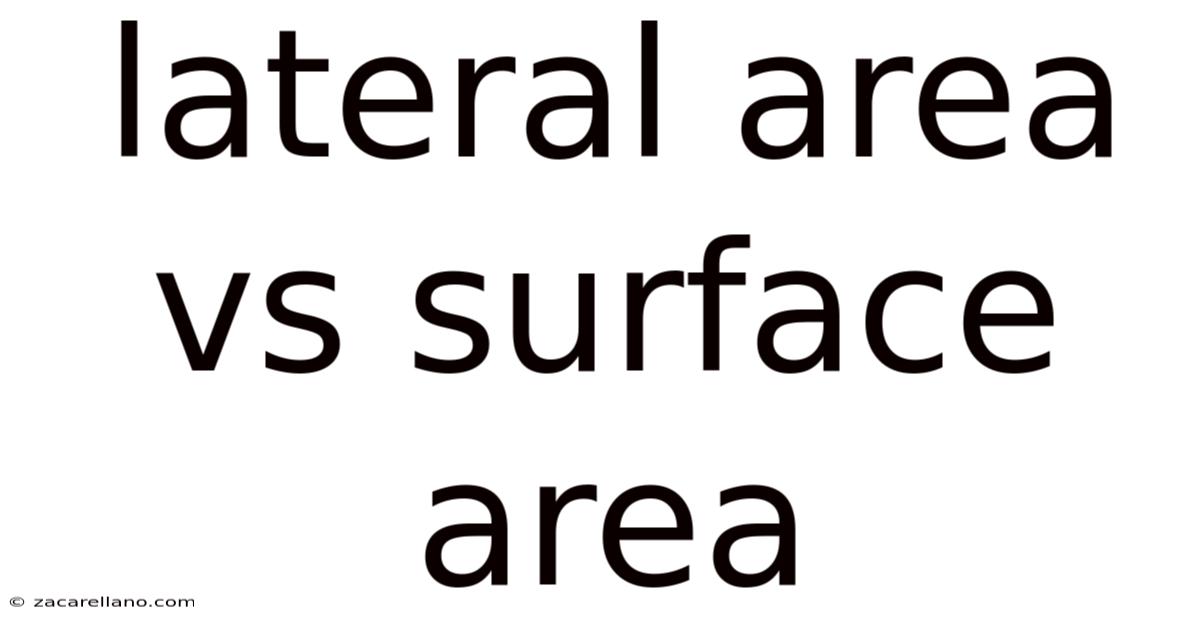 Lateral Area Vs Surface Area