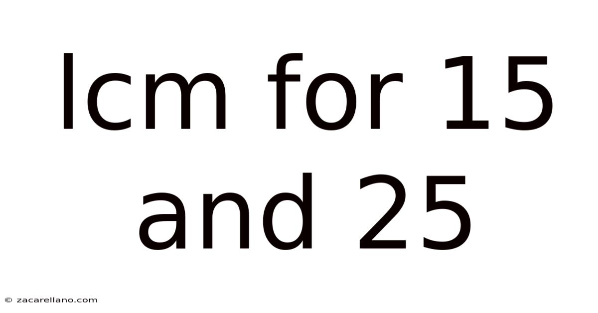 Lcm For 15 And 25