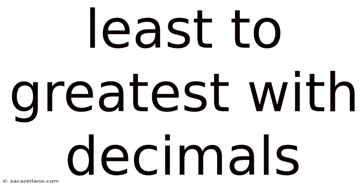 Least To Greatest With Decimals