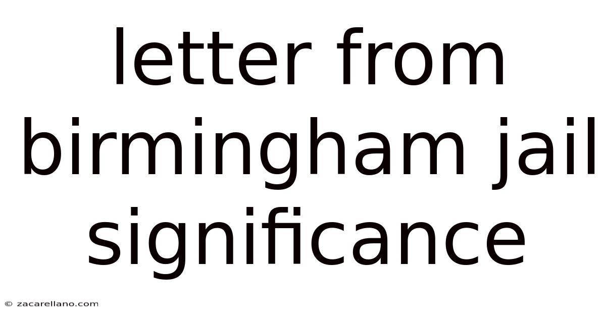 Letter From Birmingham Jail Significance