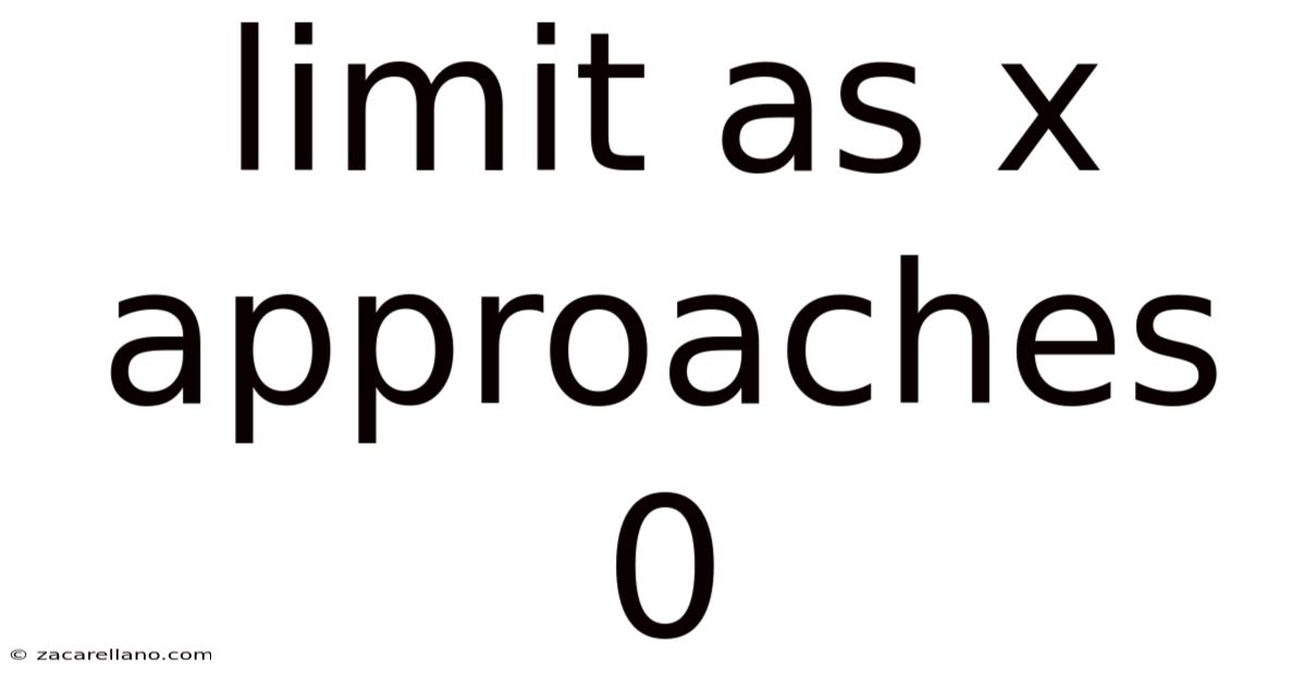 Limit As X Approaches 0