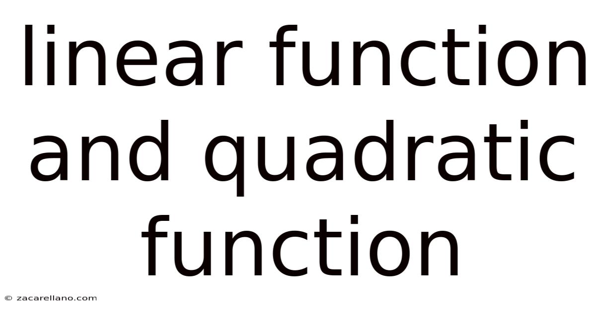Linear Function And Quadratic Function
