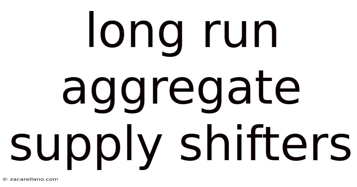 Long Run Aggregate Supply Shifters