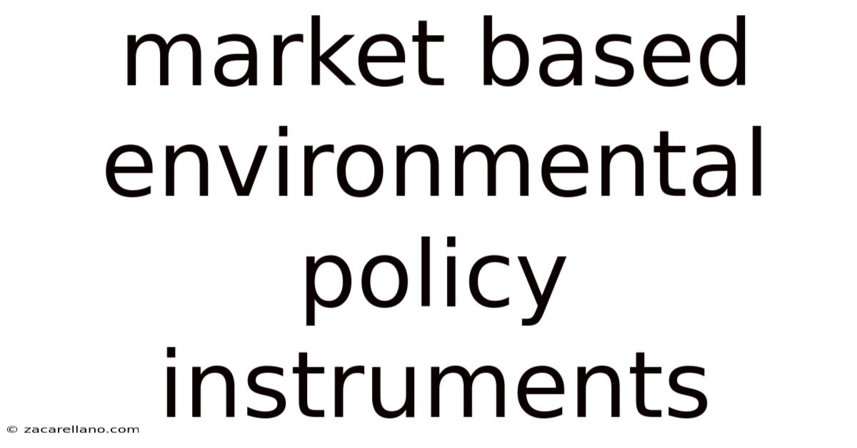 Market Based Environmental Policy Instruments