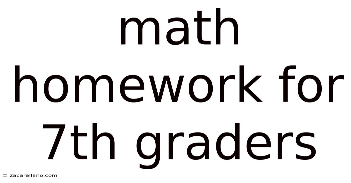 Math Homework For 7th Graders
