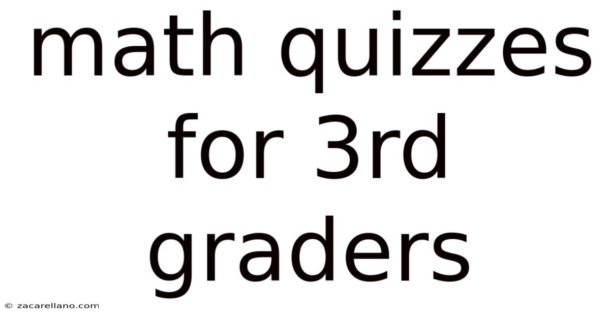 Math Quizzes For 3rd Graders