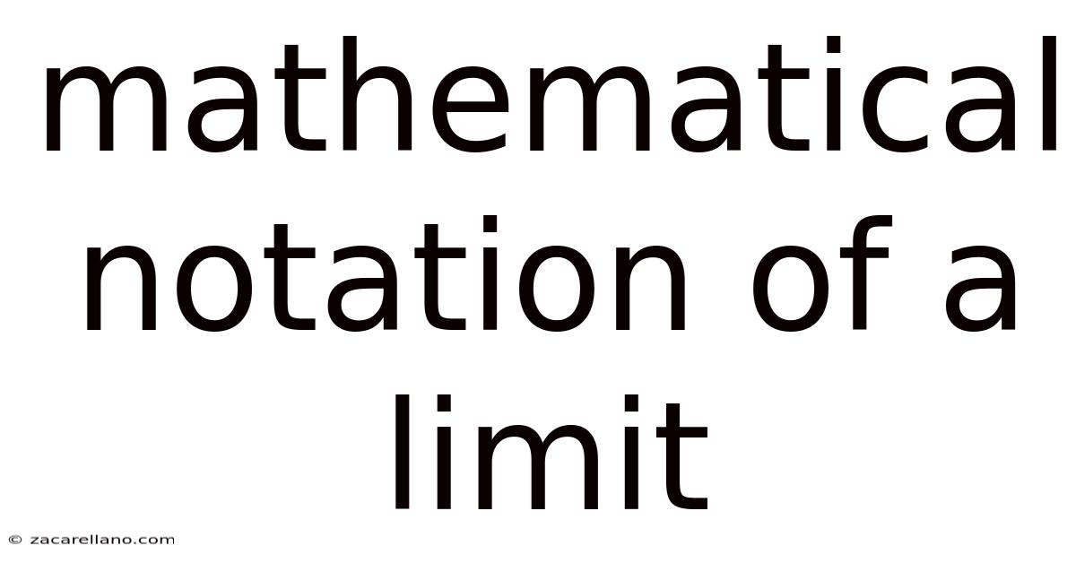 Mathematical Notation Of A Limit