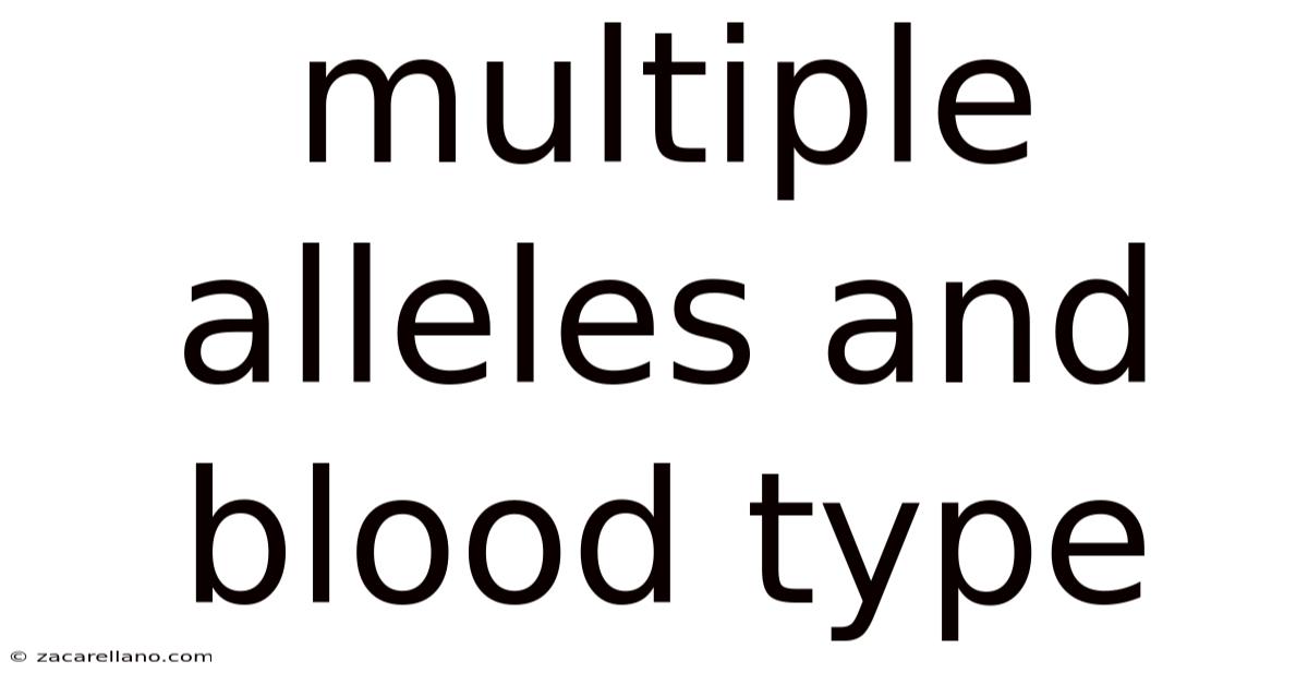Multiple Alleles And Blood Type