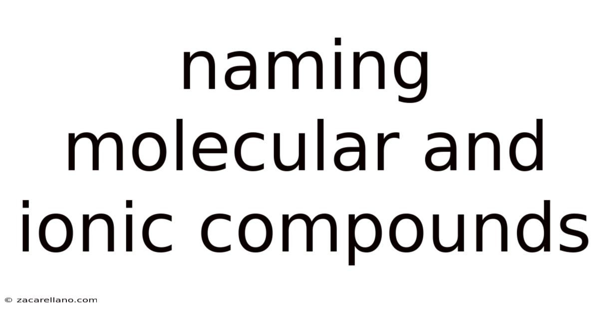 Naming Molecular And Ionic Compounds