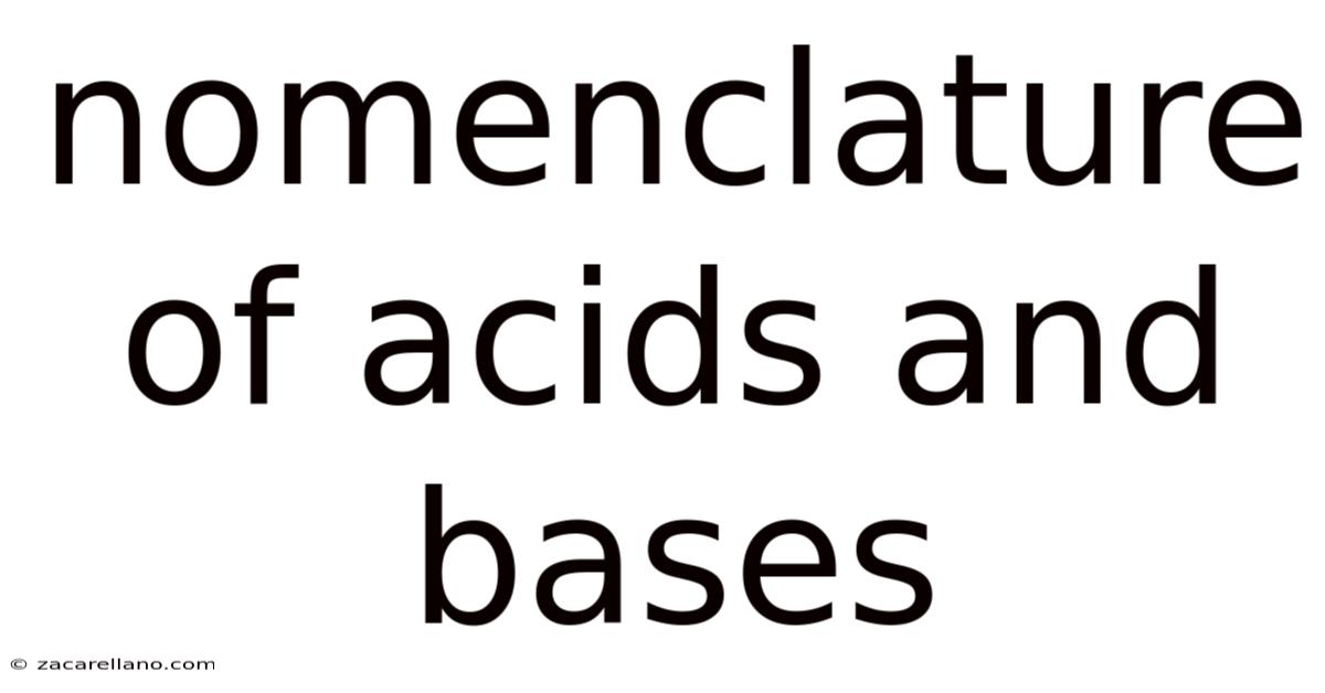 Nomenclature Of Acids And Bases