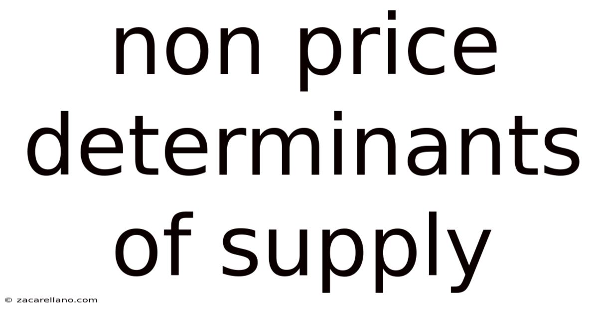 Non Price Determinants Of Supply