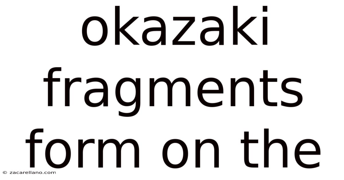 Okazaki Fragments Form On The