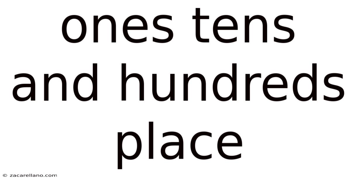 Ones Tens And Hundreds Place
