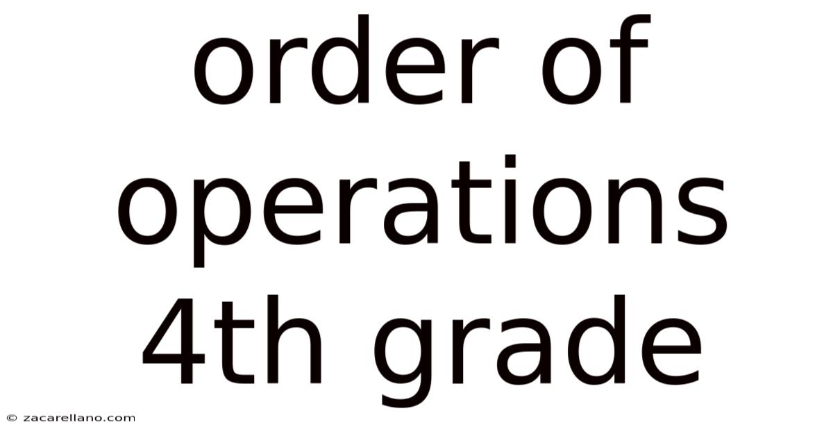 Order Of Operations 4th Grade
