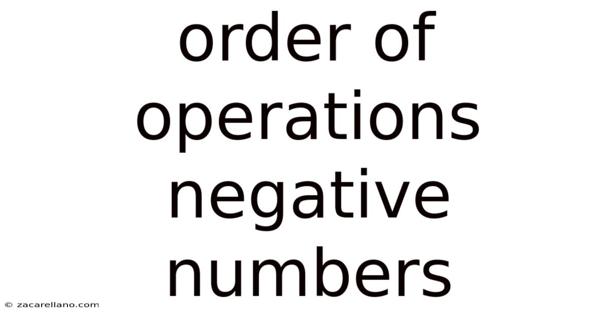 Order Of Operations Negative Numbers