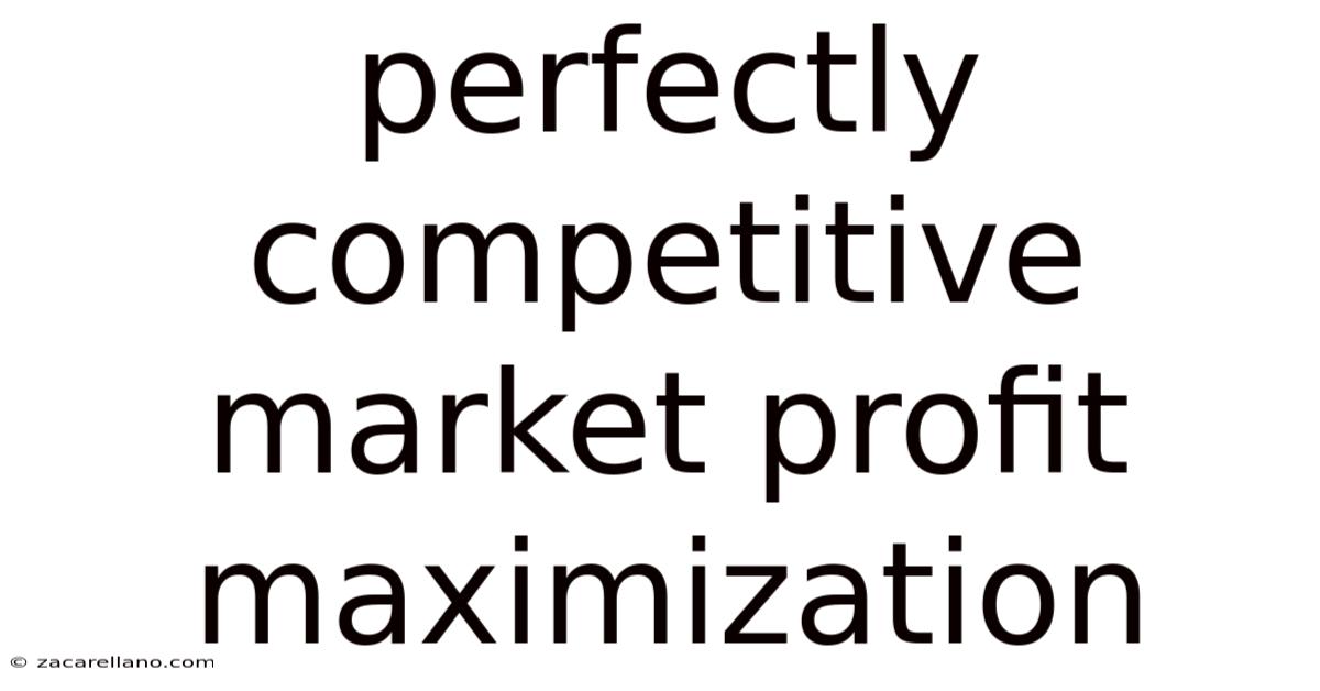 Perfectly Competitive Market Profit Maximization