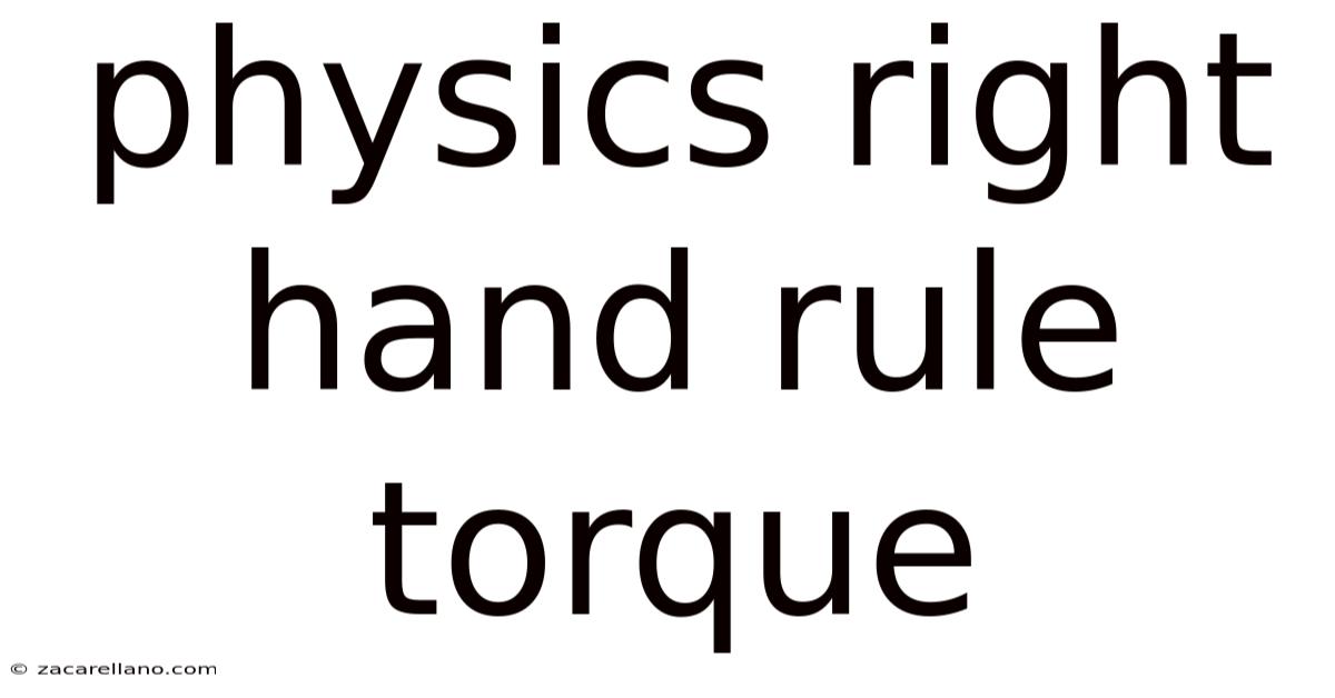 Physics Right Hand Rule Torque