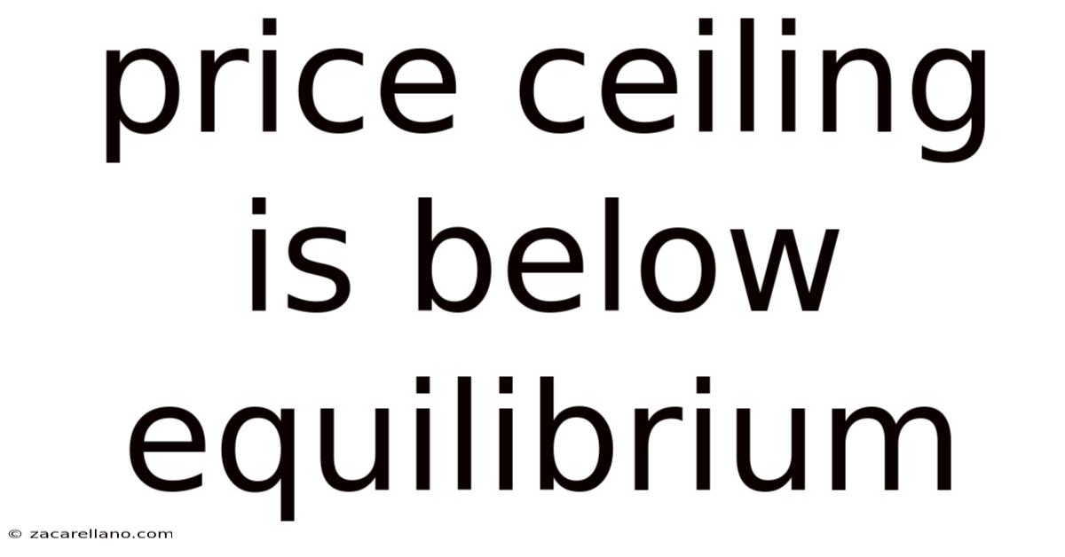 Price Ceiling Is Below Equilibrium
