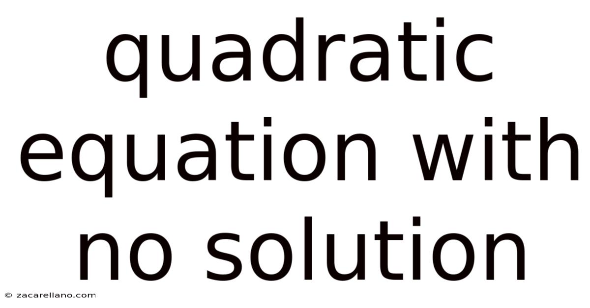 Quadratic Equation With No Solution