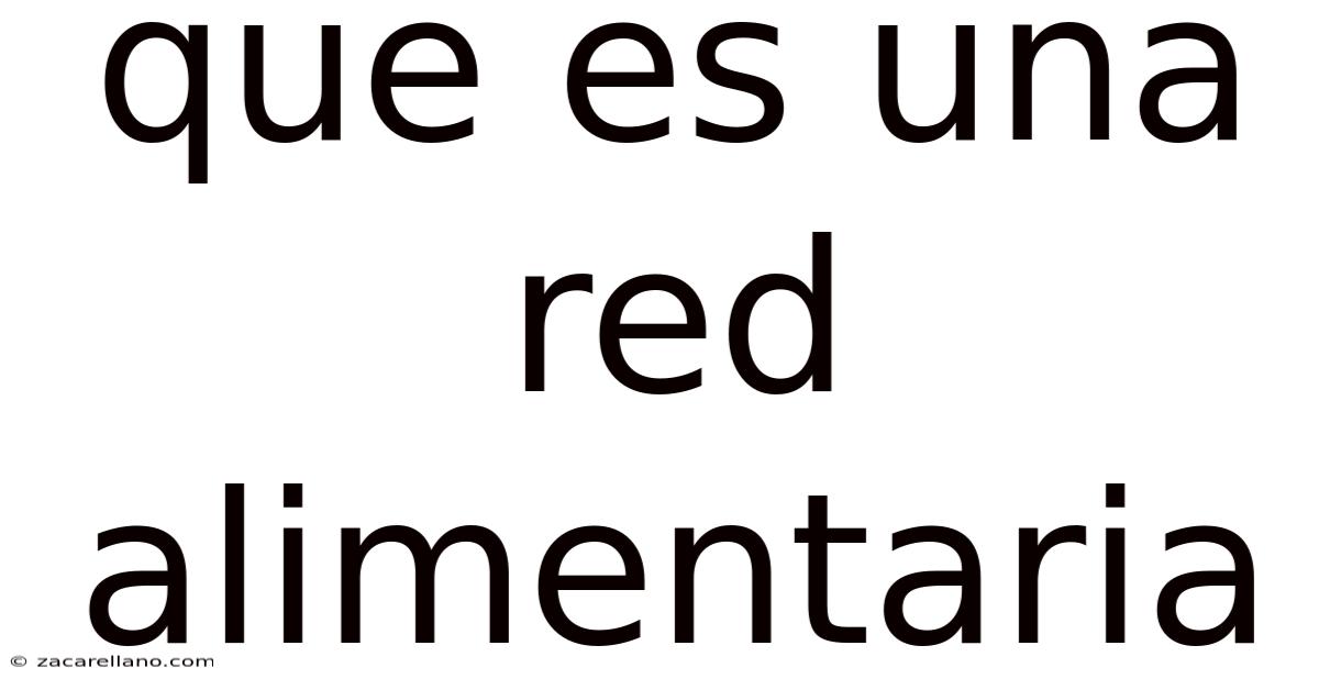 Que Es Una Red Alimentaria