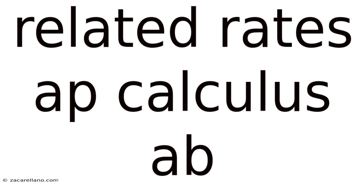 Related Rates Ap Calculus Ab