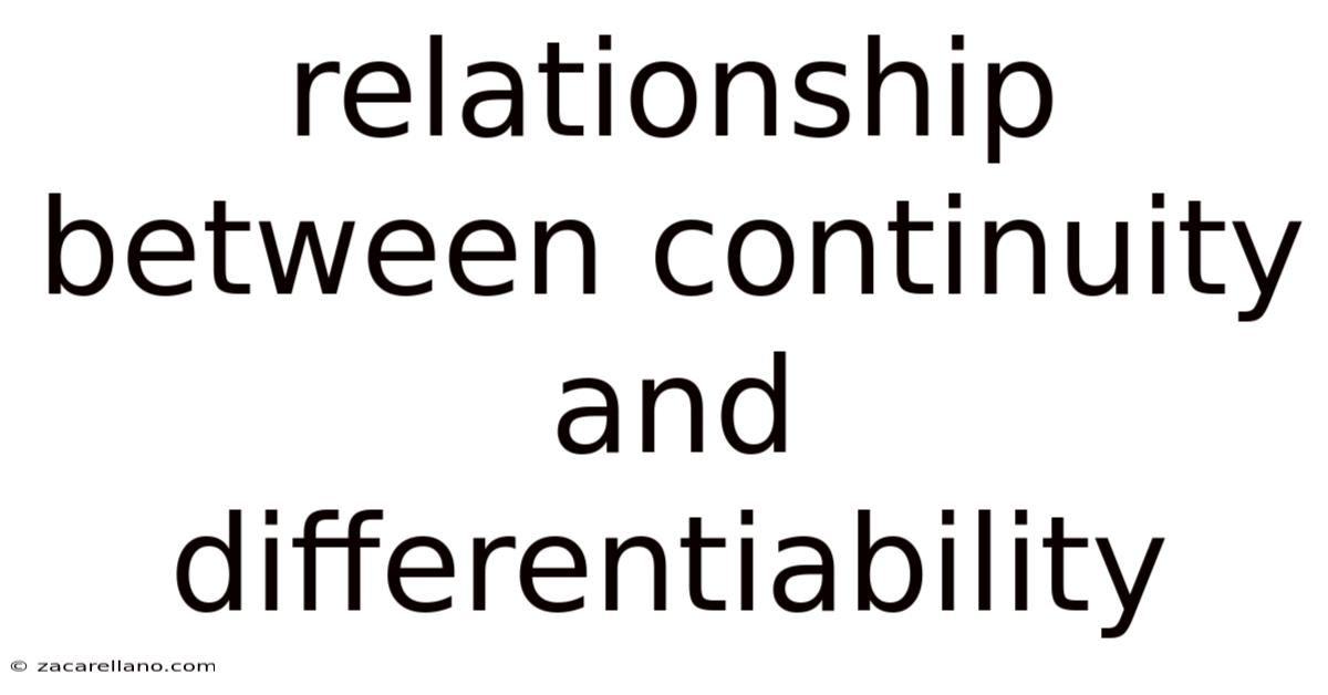 Relationship Between Continuity And Differentiability