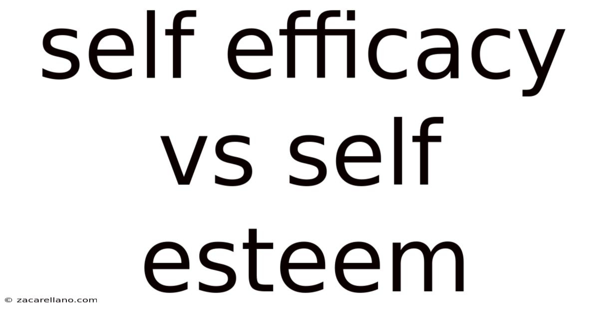 Self Efficacy Vs Self Esteem