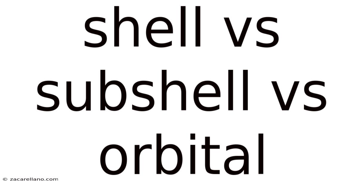 Shell Vs Subshell Vs Orbital