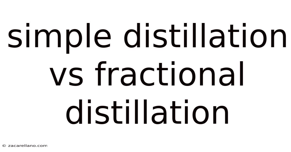 Simple Distillation Vs Fractional Distillation