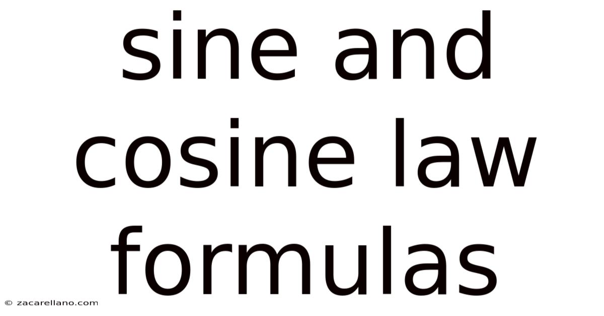 Sine And Cosine Law Formulas
