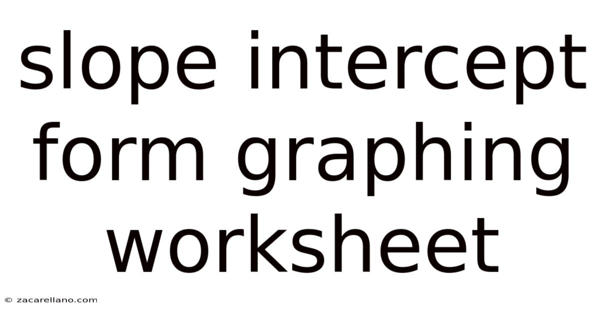 Slope Intercept Form Graphing Worksheet