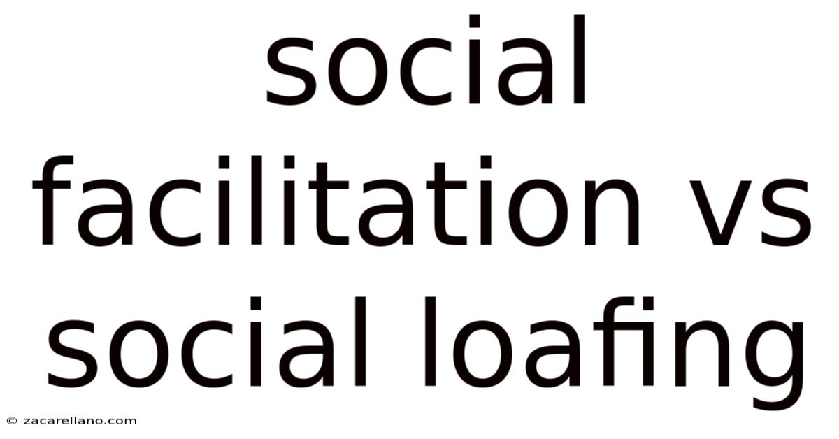 Social Facilitation Vs Social Loafing