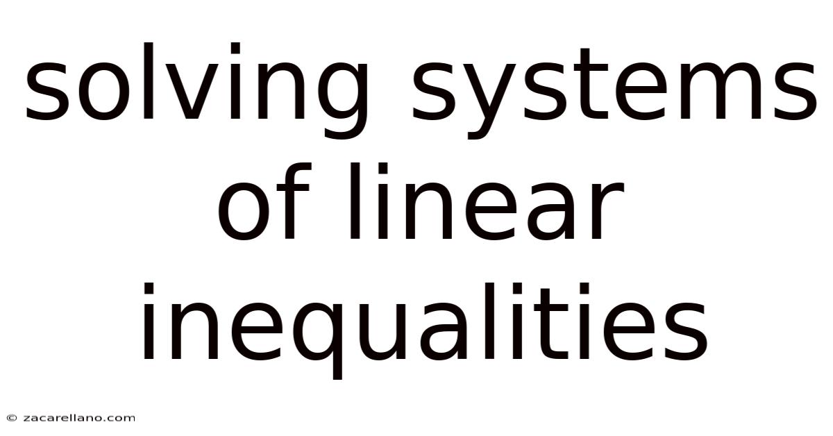 Solving Systems Of Linear Inequalities