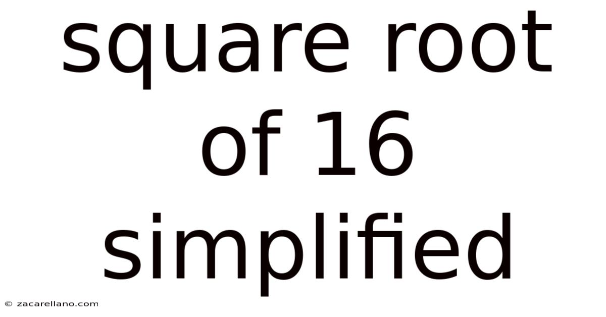Square Root Of 16 Simplified