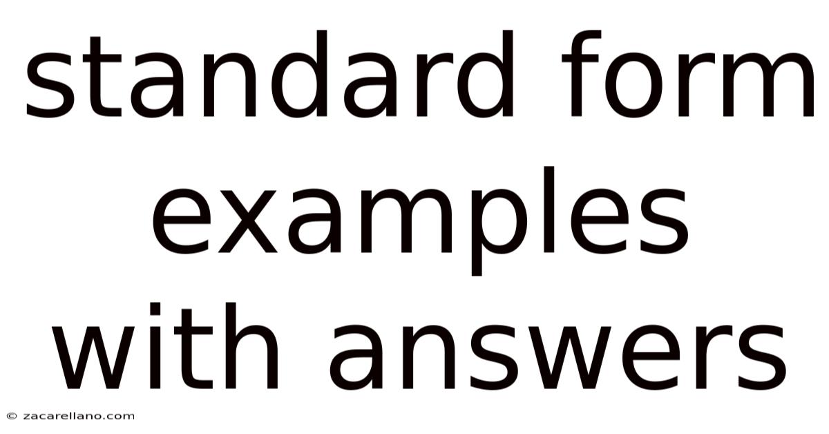 Standard Form Examples With Answers