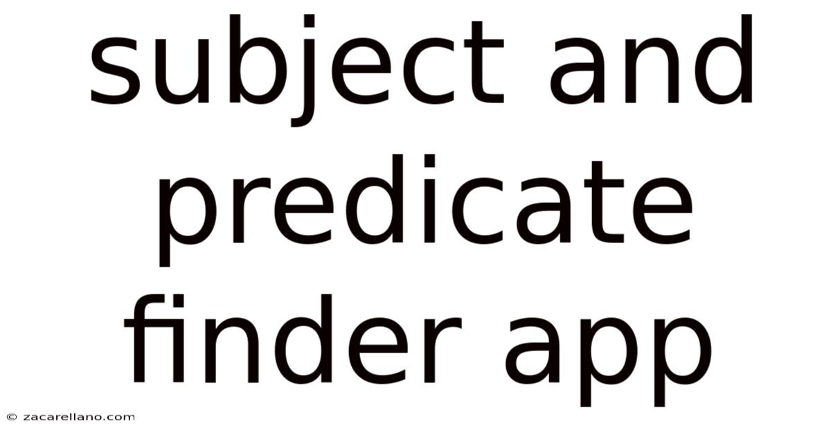 Subject And Predicate Finder App