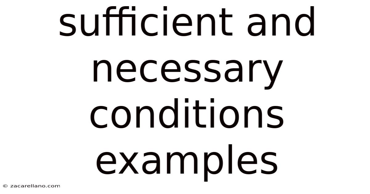 Sufficient And Necessary Conditions Examples