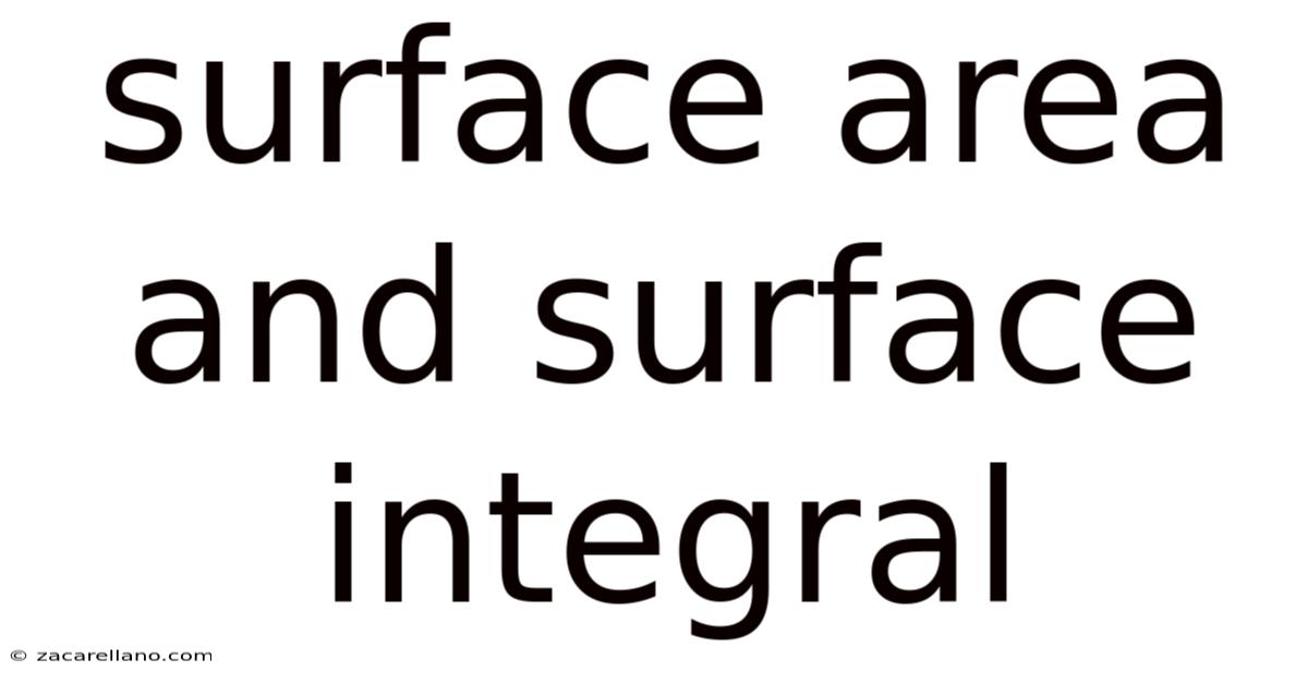 Surface Area And Surface Integral