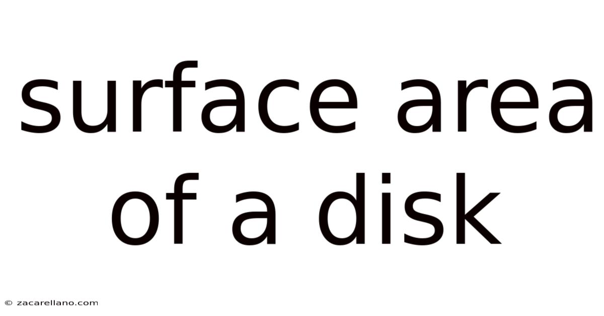 Surface Area Of A Disk