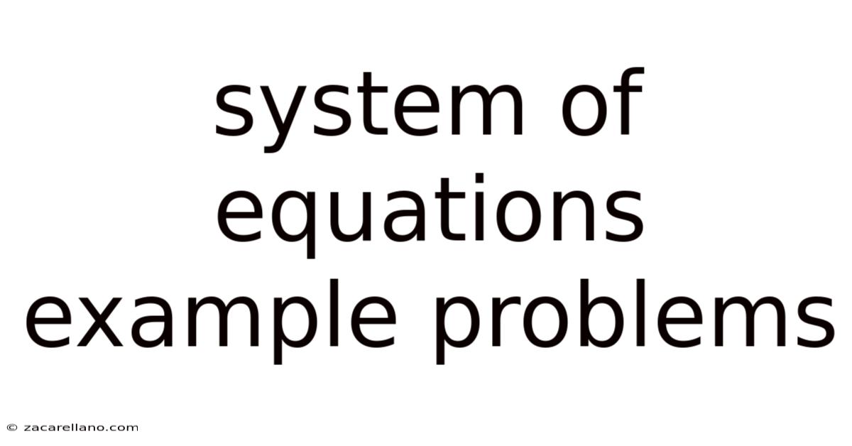 System Of Equations Example Problems