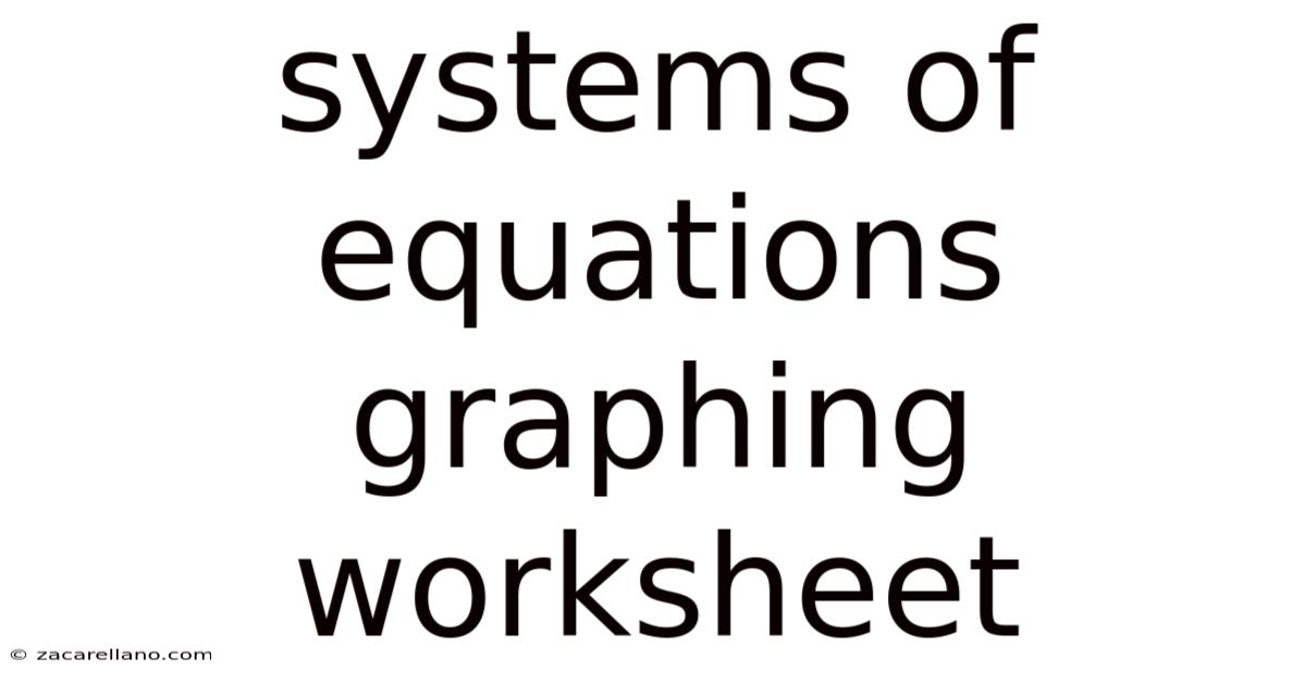 Systems Of Equations Graphing Worksheet