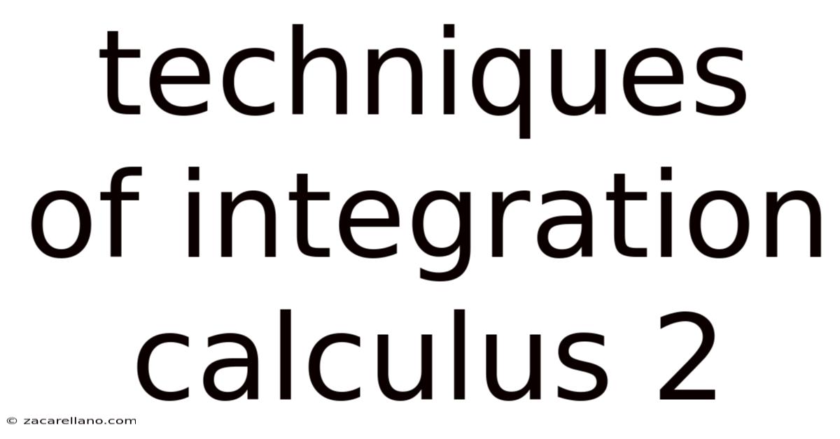 Techniques Of Integration Calculus 2