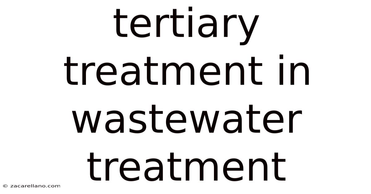 Tertiary Treatment In Wastewater Treatment