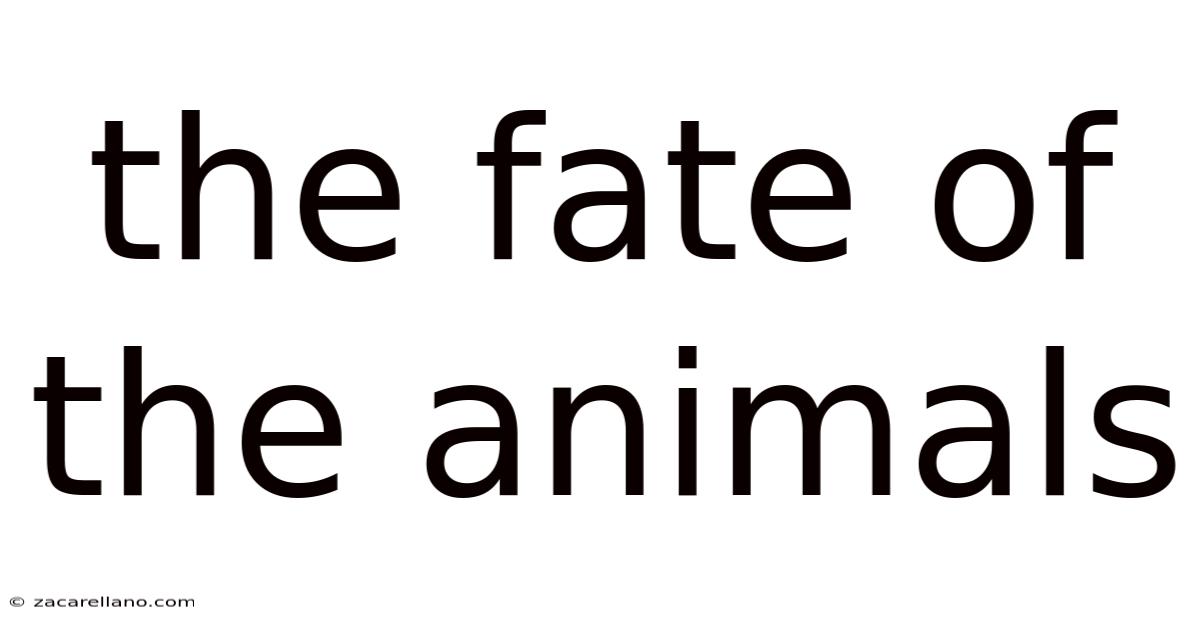 The Fate Of The Animals