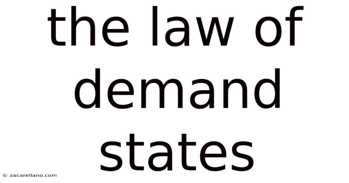 The Law Of Demand States